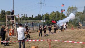 Böllerrondell mit Messstation beim Wertungsschuss