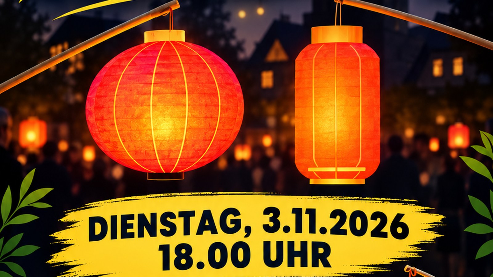 Leuchtende Laternen beim Laternenumzug