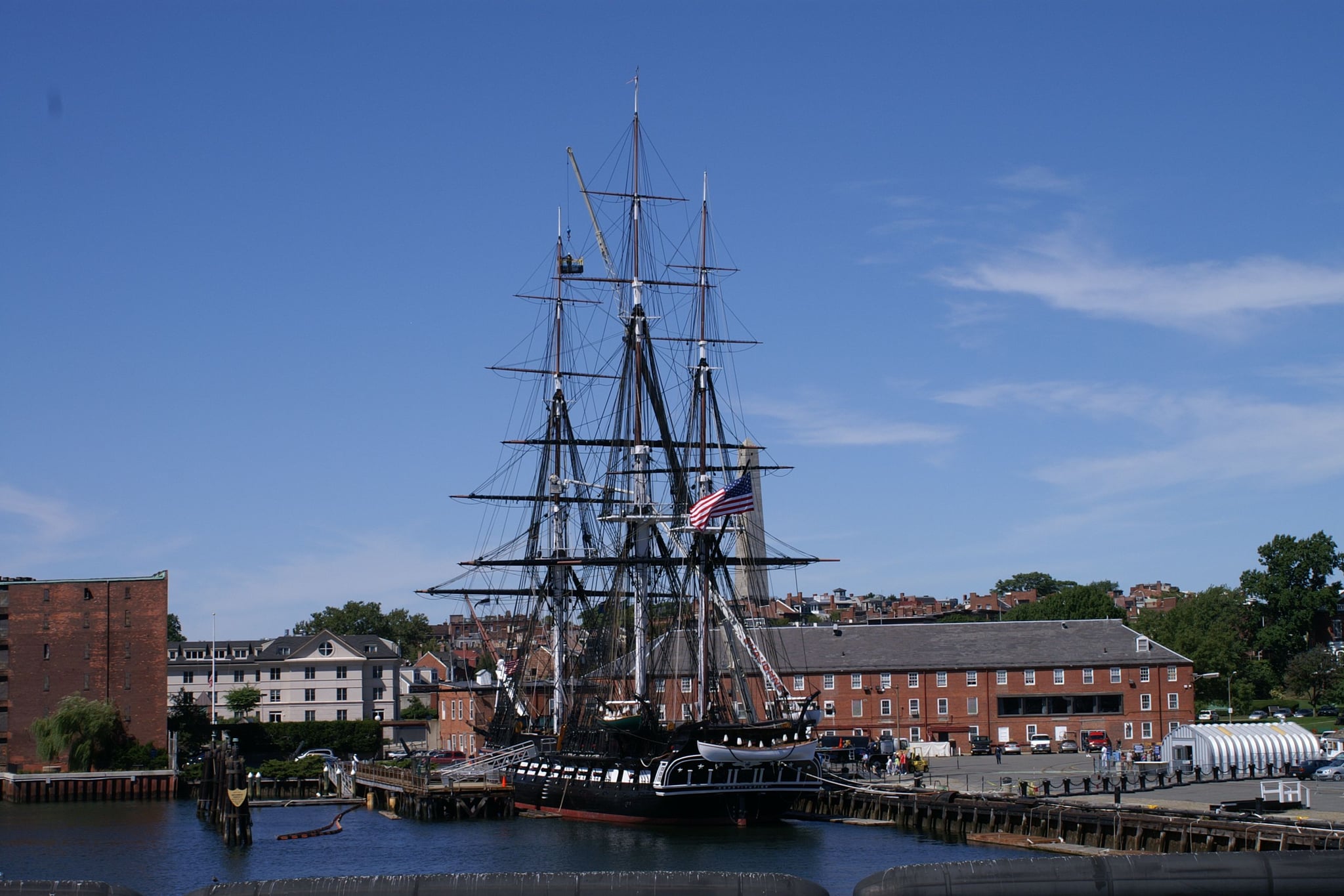 Die USS Constitution im Hafen von Boston